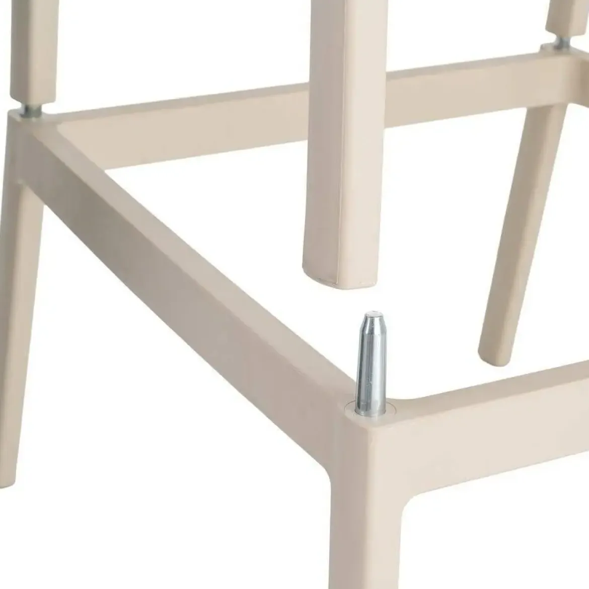Taburete de Cocina Contract con Respaldo de Cuerda Poli Color Crema 616274