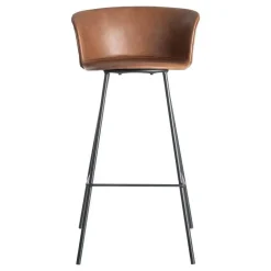 Taburete de Cocina de 44,50 cm en Metal y Símil Piel Marrón 615516