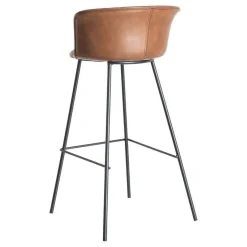 Taburete de Cocina de 44,50 cm en Metal y Símil Piel Marrón 615516