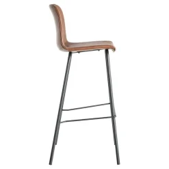 Taburete de Cocina de 47 cm en Metal y Símil Piel Marrón 615510