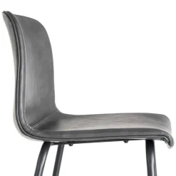 Taburete de Cocina de 47 cm en Metal y Símil Piel Negro 615511