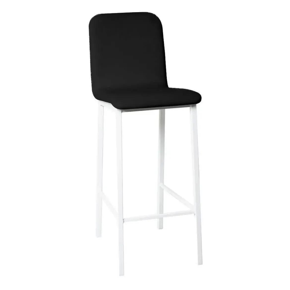 Taburete de Cocina de Metal Blanco con Asiento Tapizado TEBA
