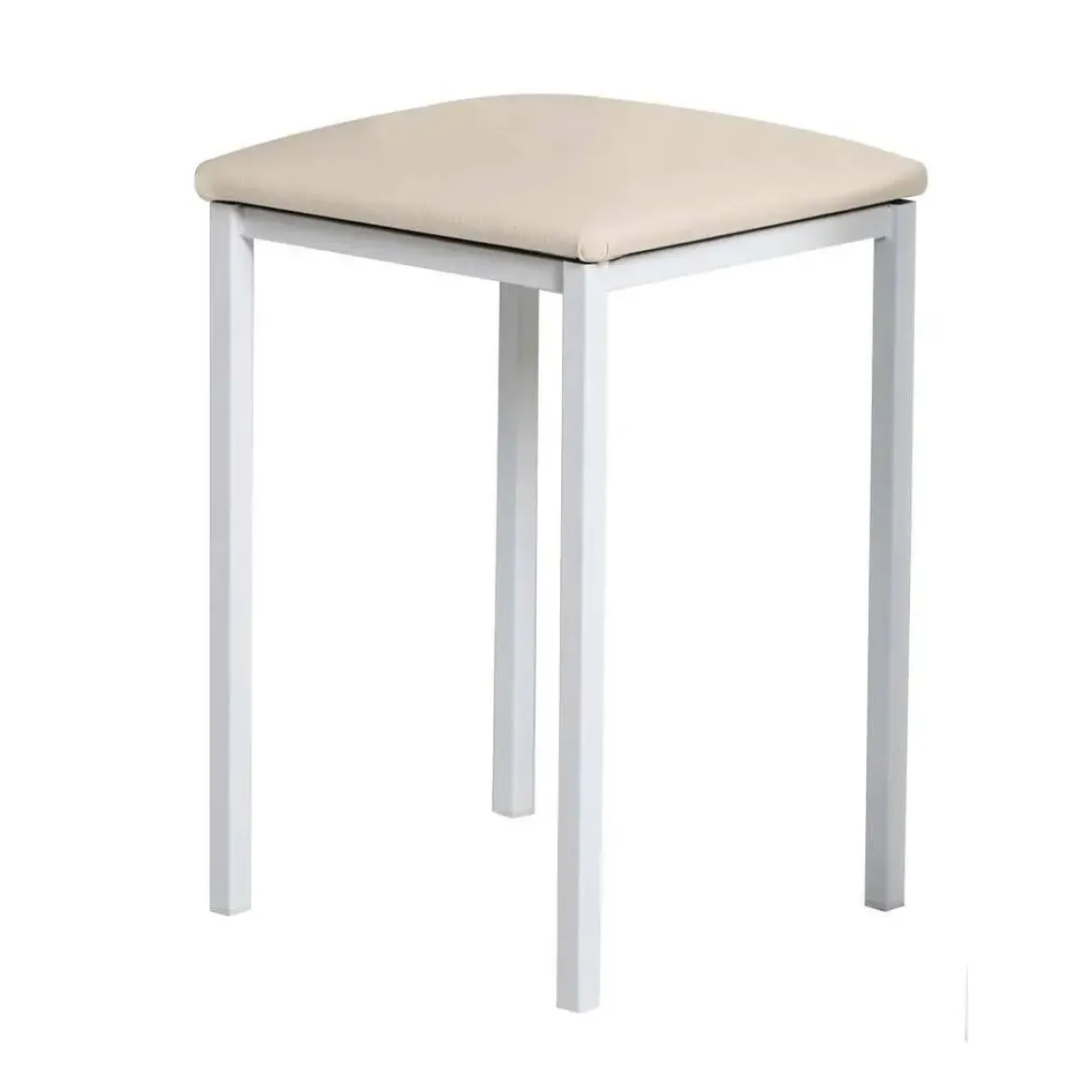 Taburete de Cocina de Metal Blanco con Asiento Tapizado 780/BL