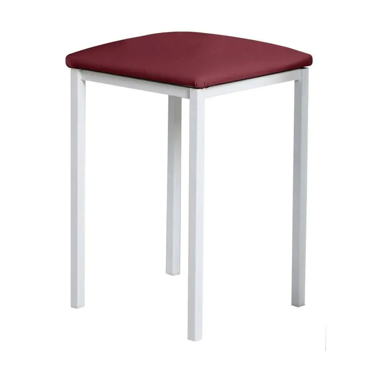 Taburete de Cocina de Metal Blanco con Asiento Tapizado 780/BL