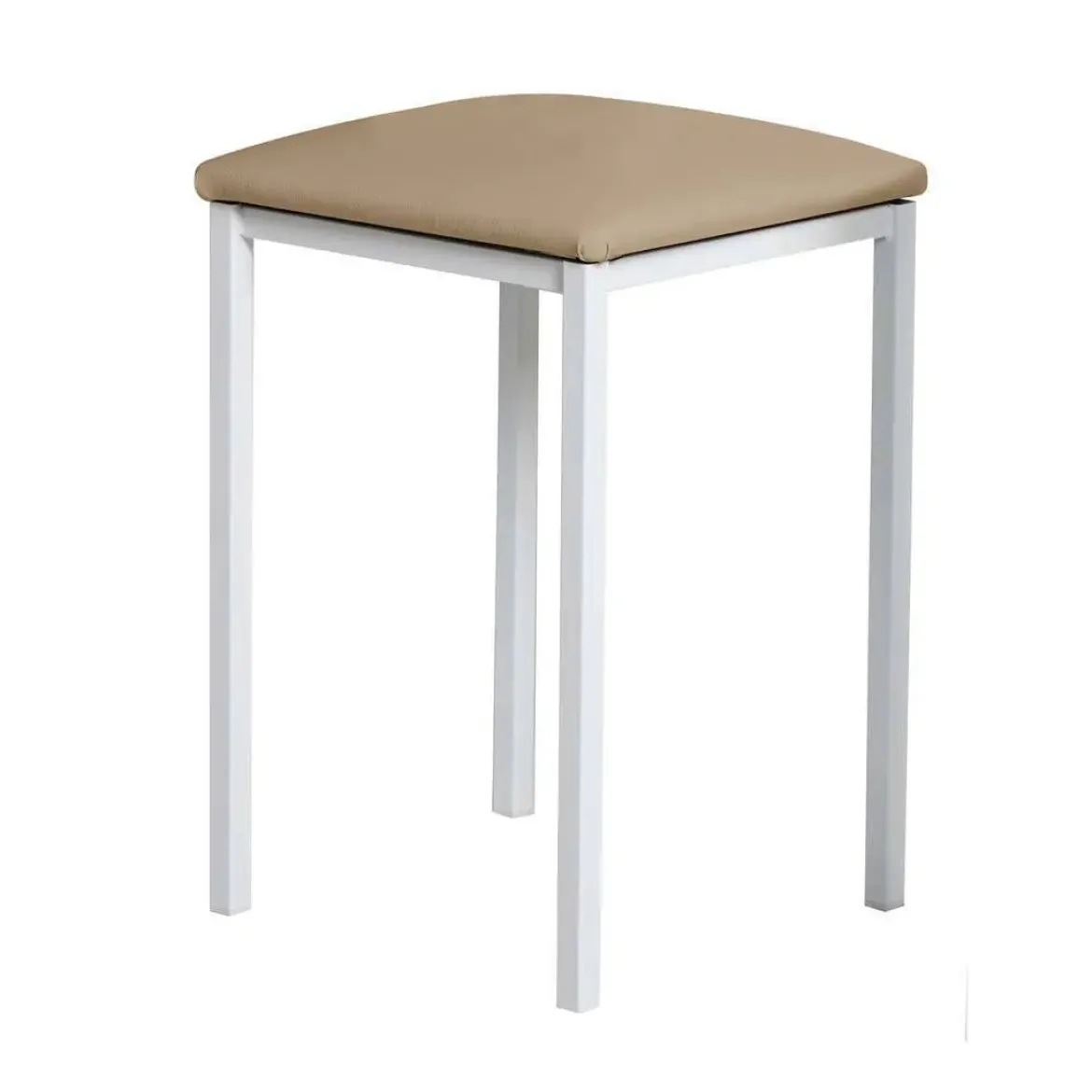 Taburete de Cocina de Metal Blanco con Asiento Tapizado 780/BL
