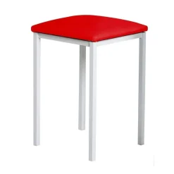 Taburete de Cocina de Metal Blanco con Asiento Tapizado 780/BL