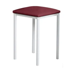 Taburete de Cocina de Metal Blanco con Asiento Tapizado 780/BL