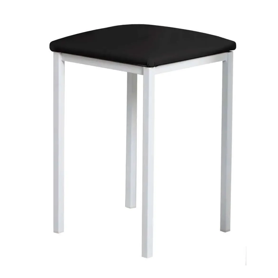 Taburete de Cocina de Metal Blanco con Asiento Tapizado 780/BL