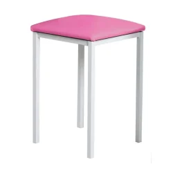 Taburete de Cocina de Metal Blanco con Asiento Tapizado 780/BL