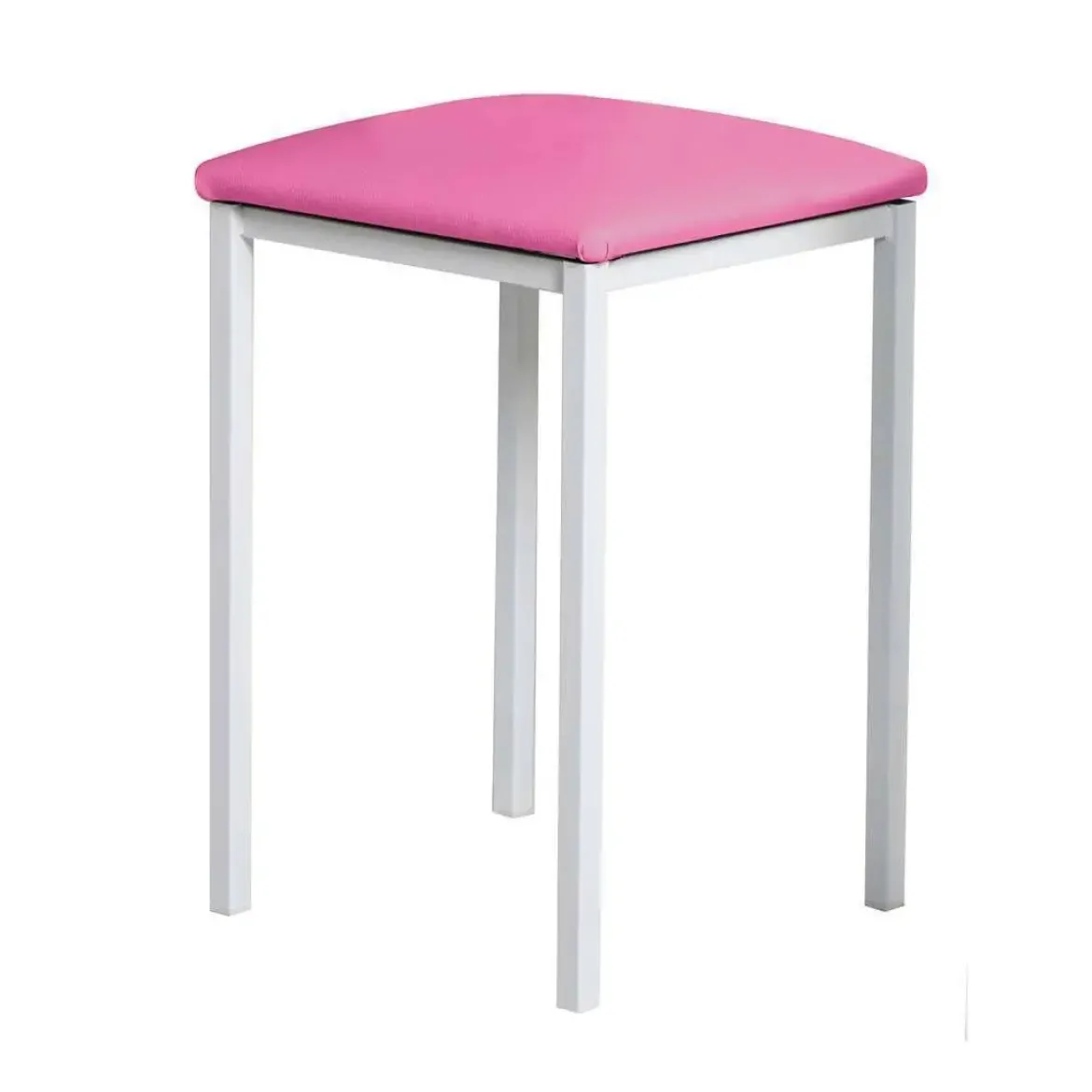 Taburete de Cocina de Metal Blanco con Asiento Tapizado 780/BL