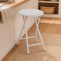 Taburete Plegable Metálico Blanco TOBY 30 cm 22930013