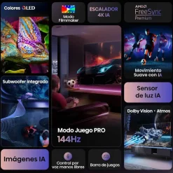 Televisor 100" HISENSE 100E7Q PRO QLED 4K 165Hz Gaming TV