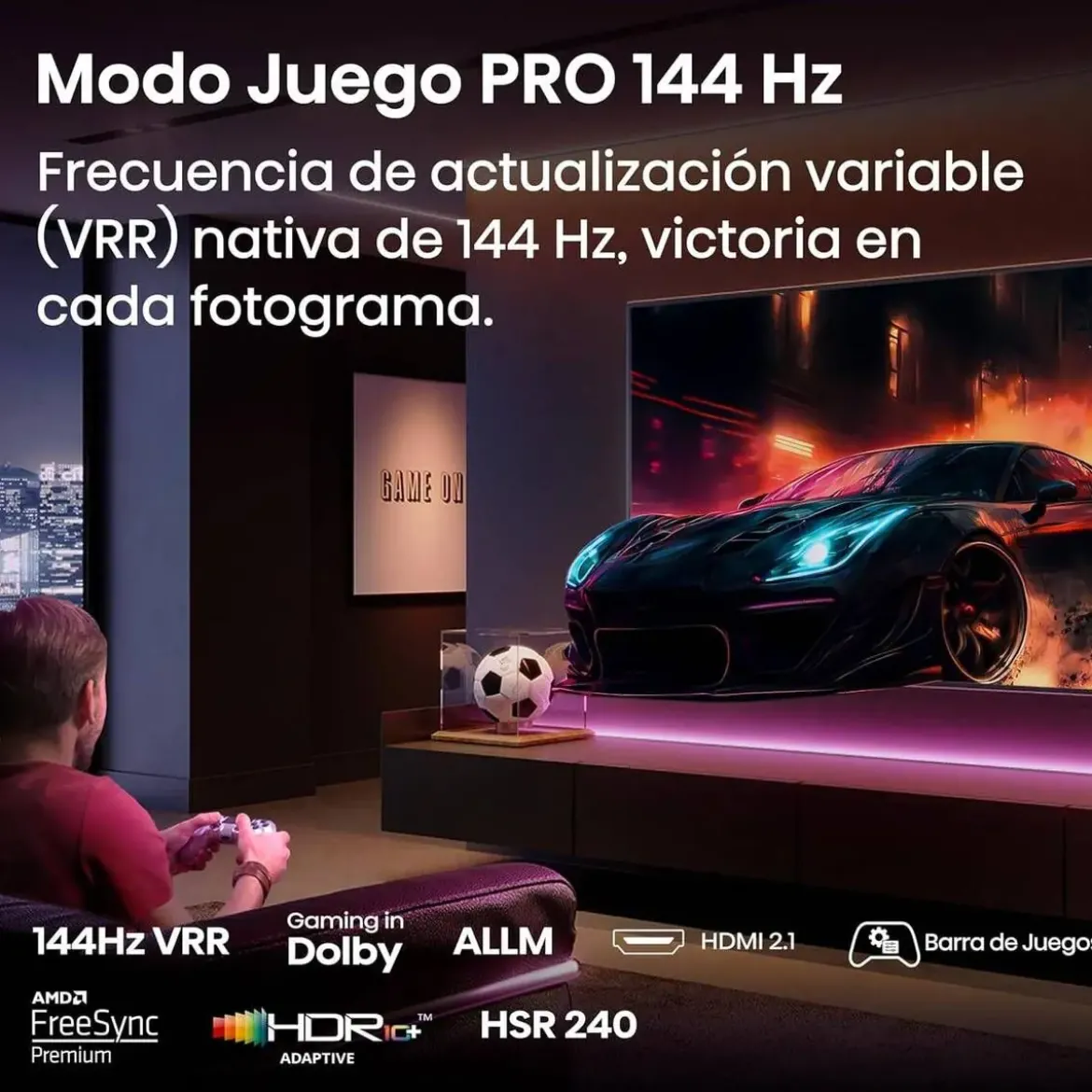 Televisor 100" HISENSE 100E7Q PRO QLED 4K 165Hz Gaming TV