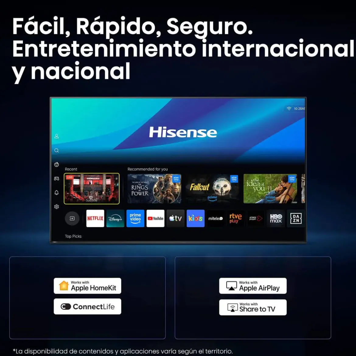 Televisor 32" HISENSE Full HD Smart TV con Dolby Audio 32A4S