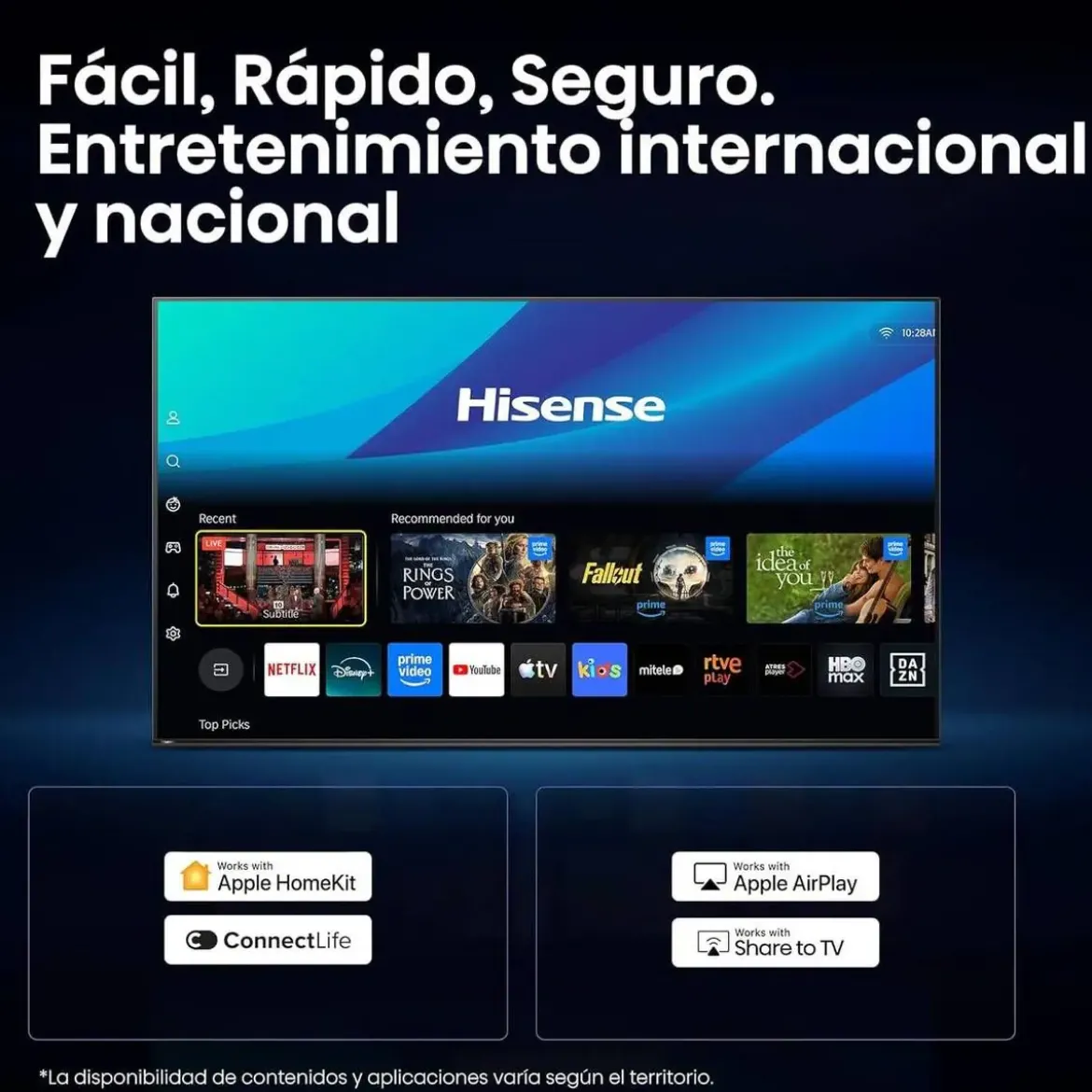Televisor 40" HISENSE Full HD Smart TV con Dolby Audio 40A4S