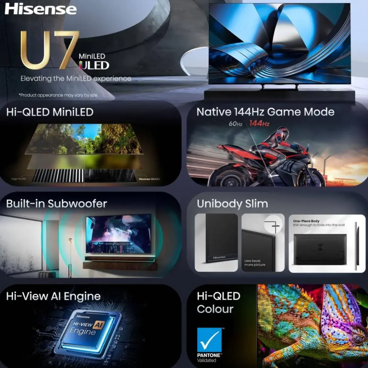 Televisor HISENSE 50" 4K MiniLED 144Hz AI 50U7SE