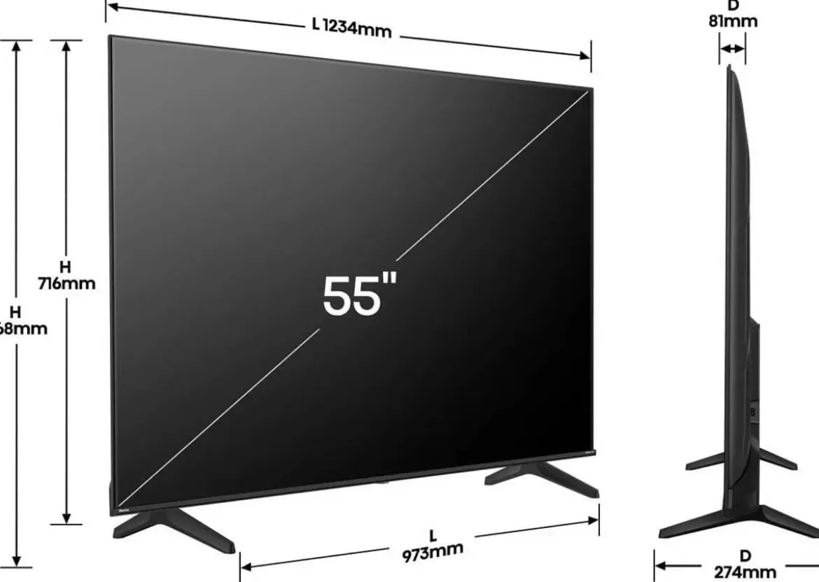 Televisor Hisense 55" 4K UHD Smart Vidaa Dolby Vision HDR 55A6GQ Artículo de Exposición