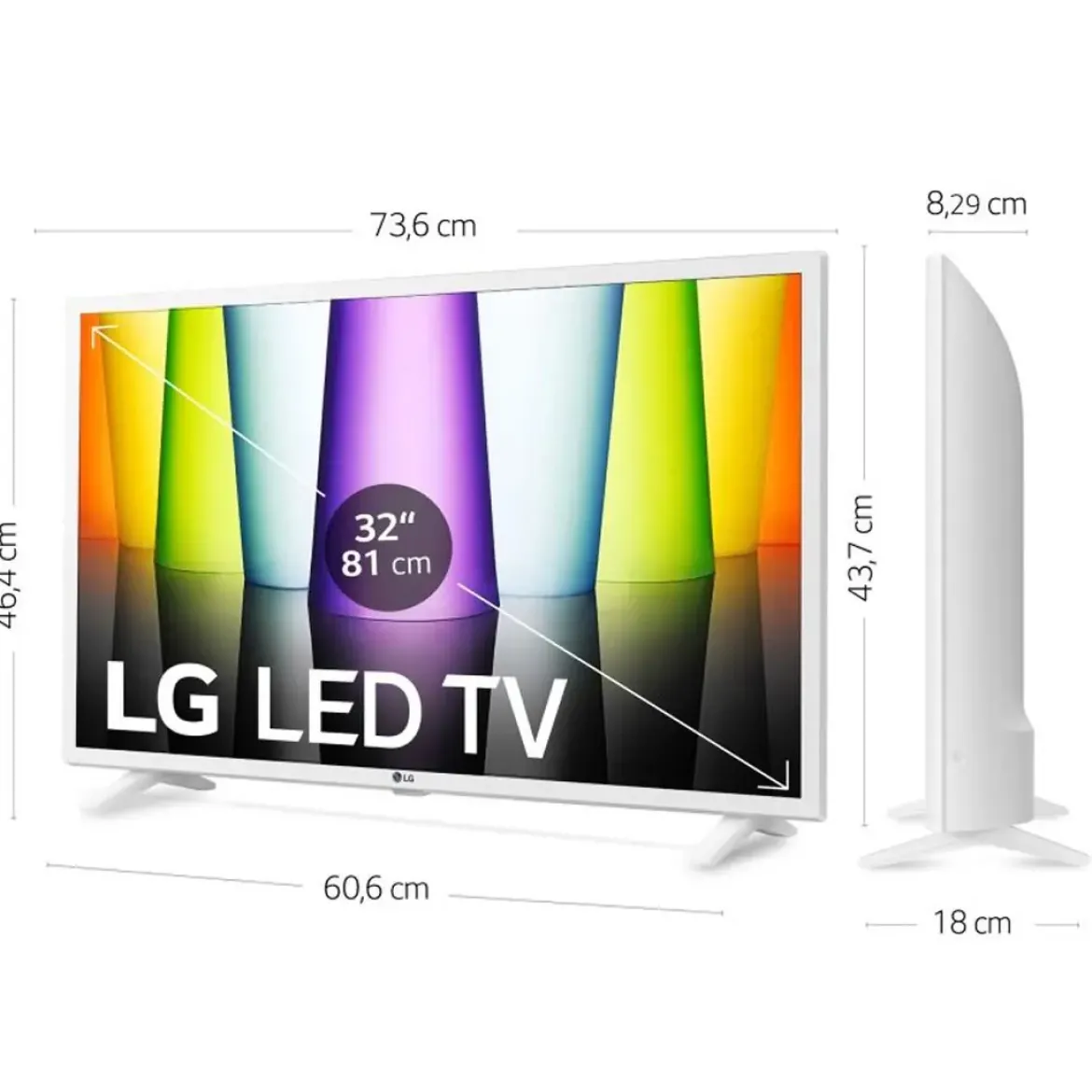 Televisor LG LED 32 PulgadasFHD Blanco 32LQ63806LC