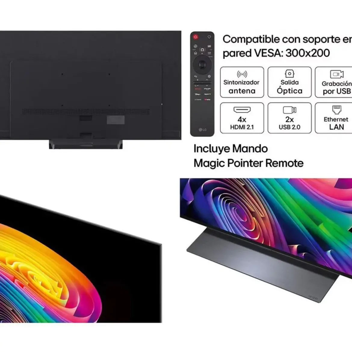 Televisor 55" LG OLED55C66LB OLED evo C6 4K con Alpha 11 AI