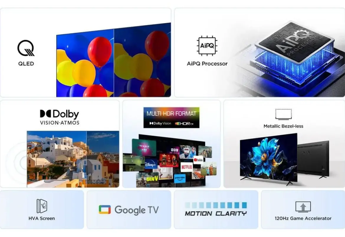 Televisor QLED 75" UHD 4K Smart TV TCL 75P7K