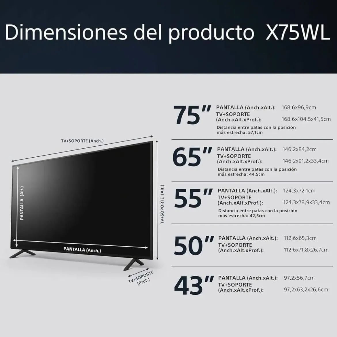 Televisor SONY 65" 4K HDR Google TV KD-65X75WL