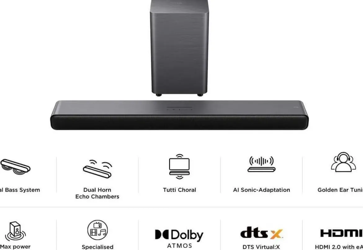 Televisor 55" TCL 55C6K con Barra de Sonido S55H Dolby Atmos 2.1