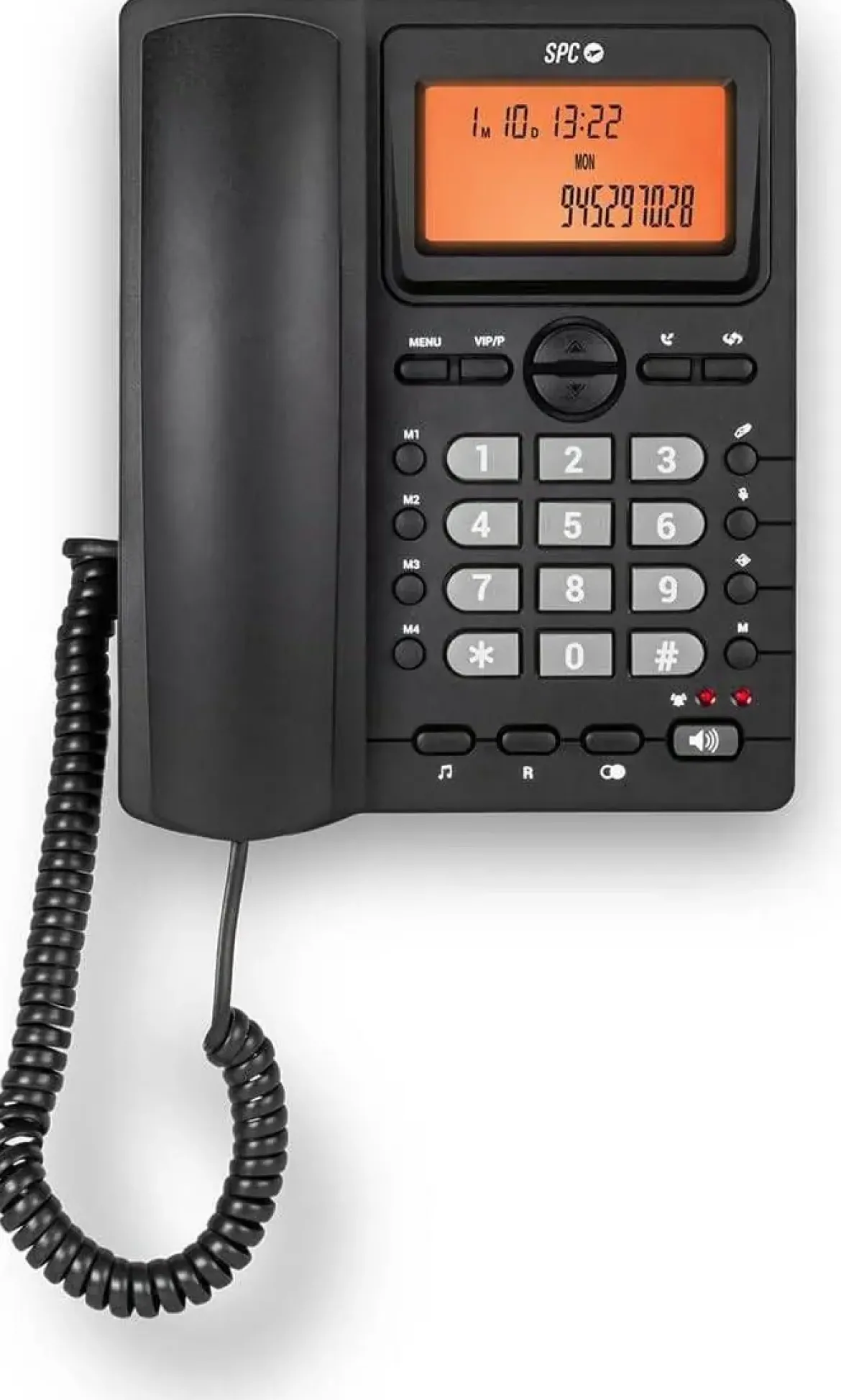 Teléfono Fijo SPC Office ID2 Negro con Pantalla Iluminada