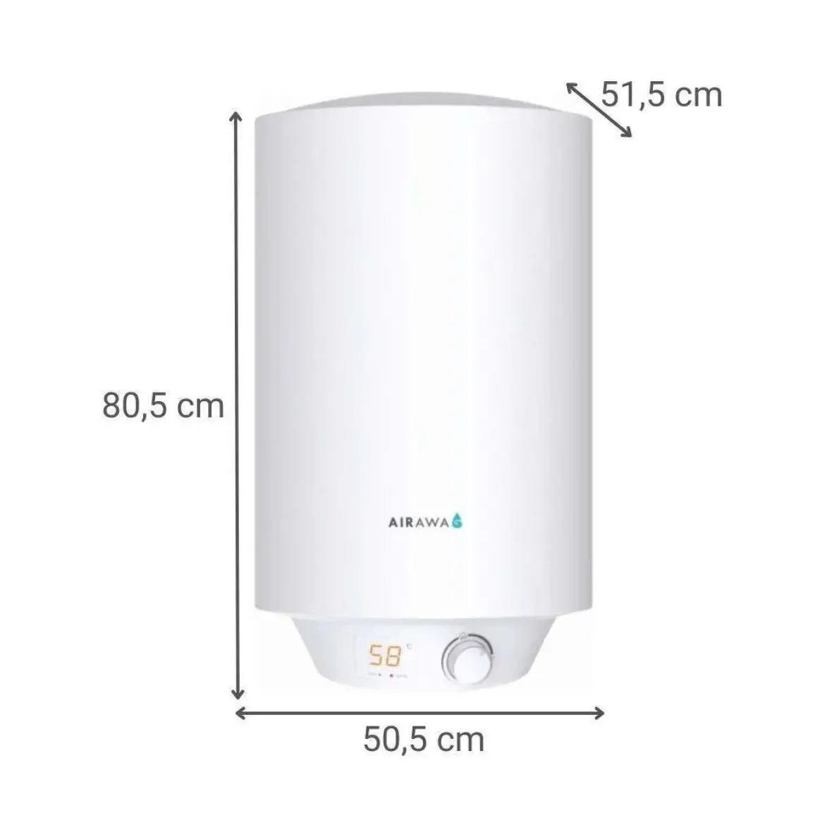 Termo Eléctrico AIRAWA 80L 1500W Vertical Blanco