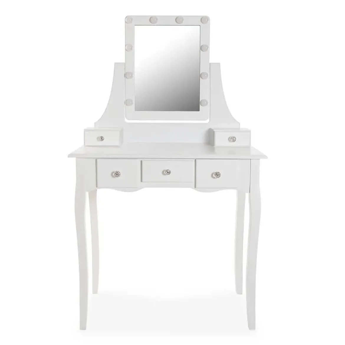 Tocador con Espejo y Luces LED Blanco Glam 22010042