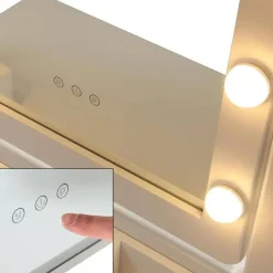 Tocador con Espejo y Luces LED Blanco Glam 22010042