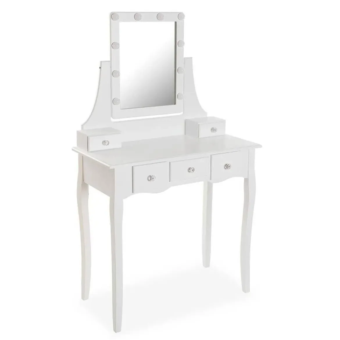 Tocador con Espejo y Luces LED Blanco Glam 22010042