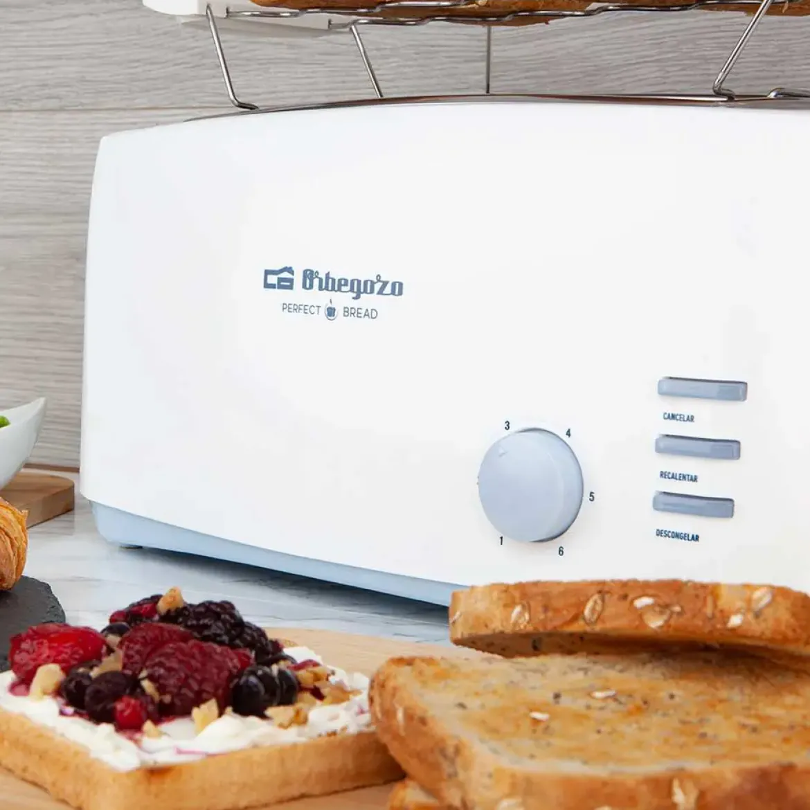 Tostador Orbegozo 2 Ranuras Largas 1400W Descongelación TO4500