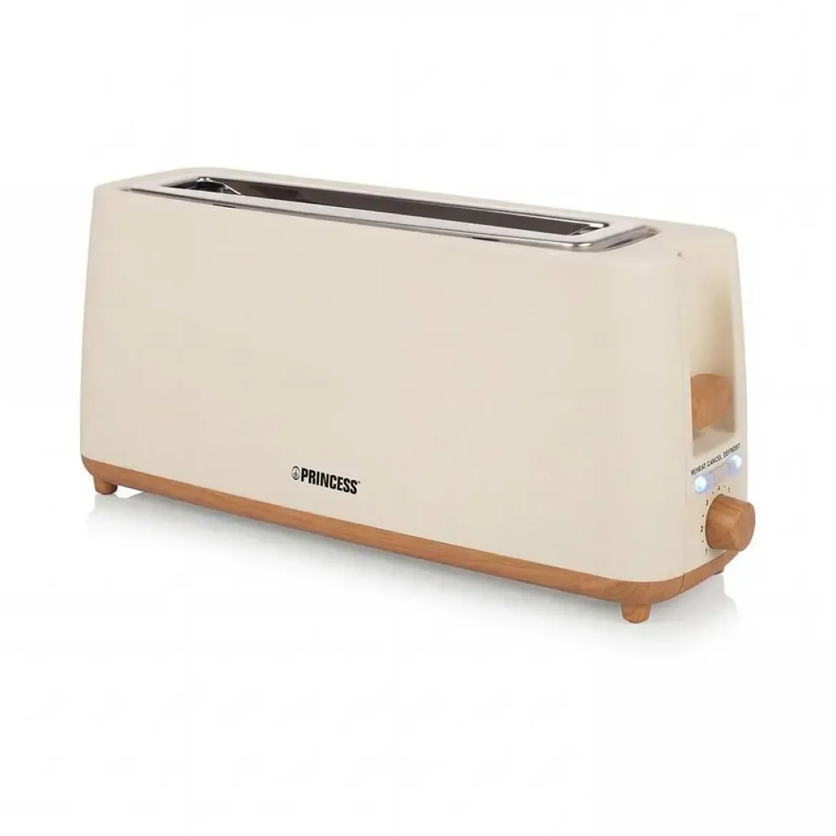 Tostador Princess Vintage Beige-Madera 900W Ranura Larga 142410PR