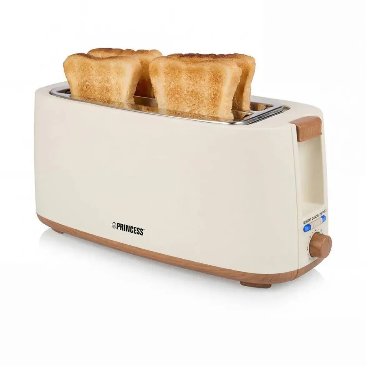 Tostador Princess Vintage Beige-Madera 1400W 2 Ranuras 142411PR