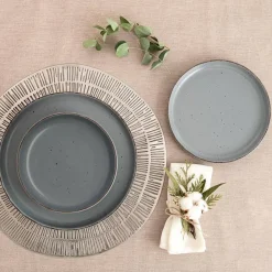 Vajilla de Cerámica Gris 12 Piezas para 4 Personas DUNA