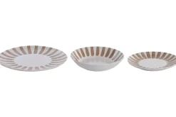 Vajilla de Porcelana 18 Piezas con Rayas Moka PC-233628