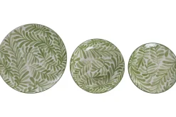 Vajilla de Porcelana 18 Piezas con Hojas Verdes PC-233629