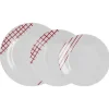 Vajilla de Porcelana 18 Piezas Diseño Rojo KANSAS QUID 5427990