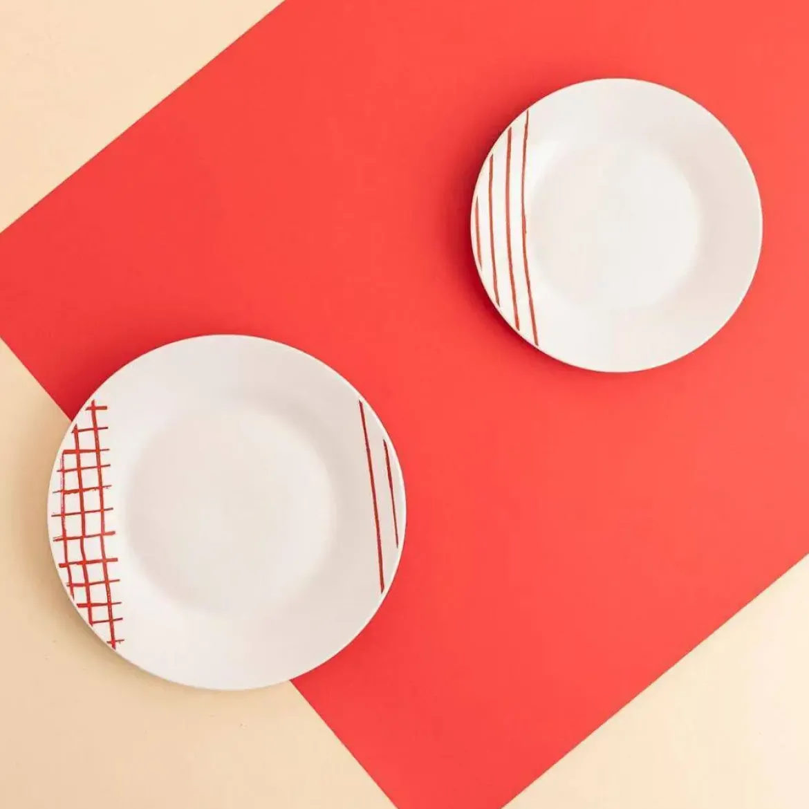 Vajilla de Porcelana 18 Piezas Diseño Rojo KANSAS QUID 5427990