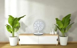 Ventilador de Pie o Sobremesa FACULA color Blanco Brisa3D