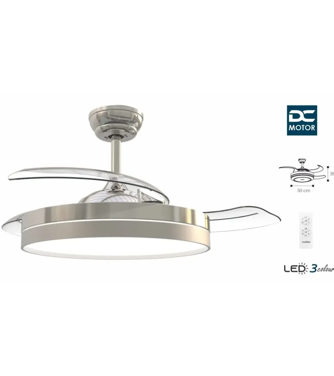 Ventilador de techo BASTILIPO Estoril Niquel 0920