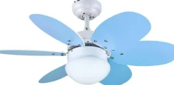 Ventilador Techo Bastilipo Aguadulce 75cm 6 Palas Rosa/Celeste Mando 2833