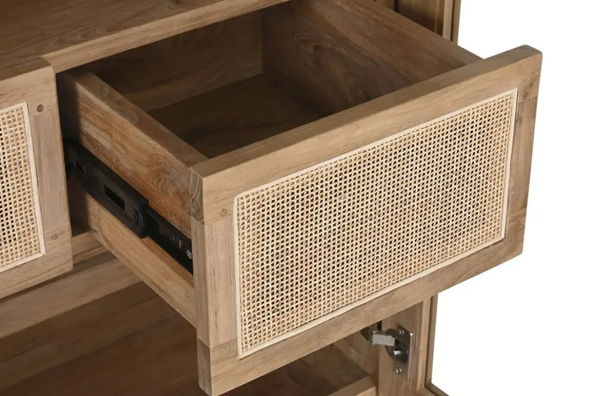 Vitrina de Cristal en Madera de Teca Natural MB-215338