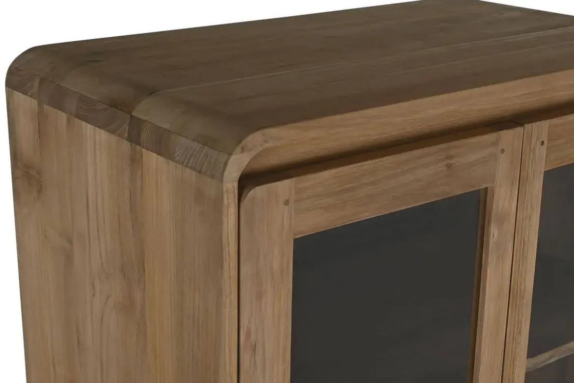 Vitrina de Cristal en Madera de Teca Natural MB-215338