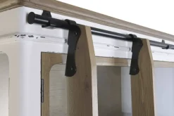 Vitrina de Madera de Acacia con 9 Puertas de Cristal MB-228434