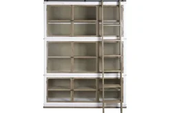 Vitrina de Madera de Acacia con 9 Puertas de Cristal MB-228434