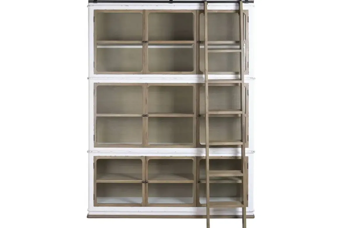 Vitrina de Madera de Acacia con 9 Puertas de Cristal MB-228434