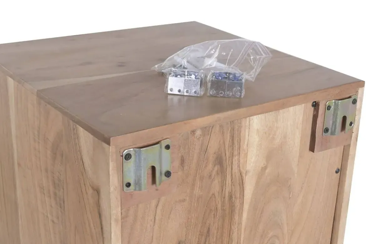 Vitrina de Madera de Acacia con Puerta de Cristal MB-227291