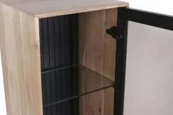 Vitrina de Madera de Acacia con Puerta de Cristal MB-227291
