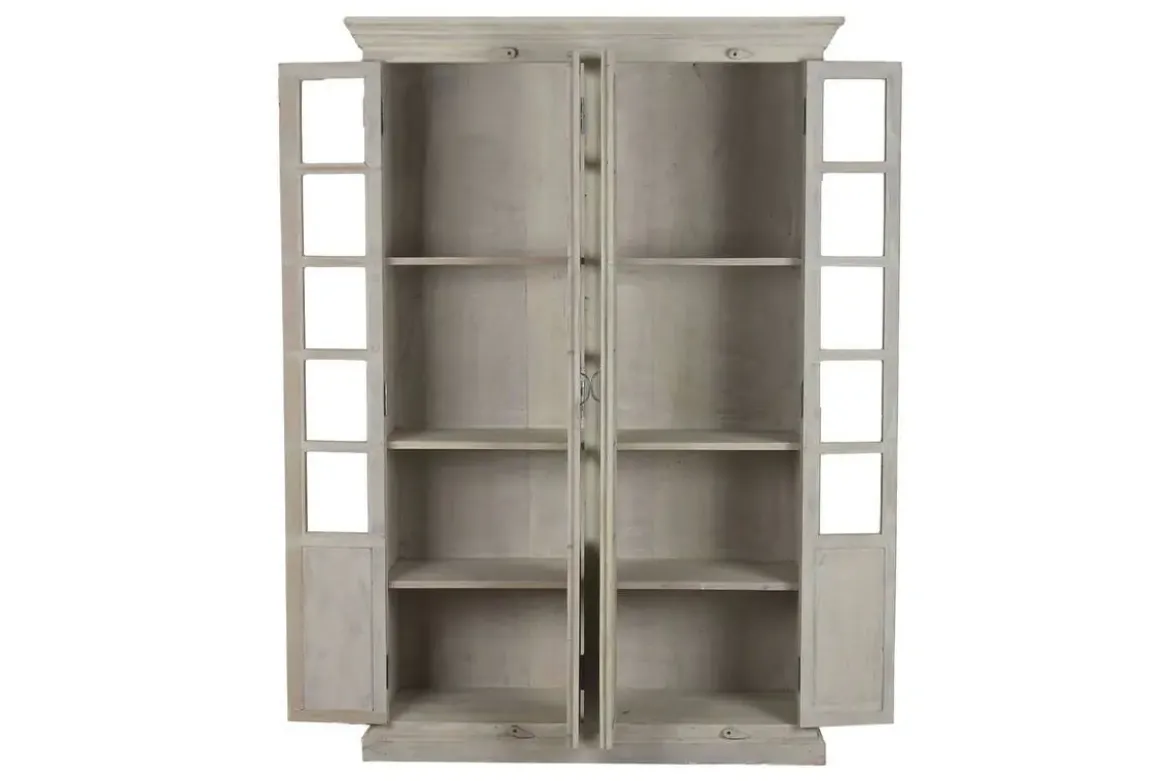 Vitrina de Madera de Mango con Dos Puertas Decapé MB-220541